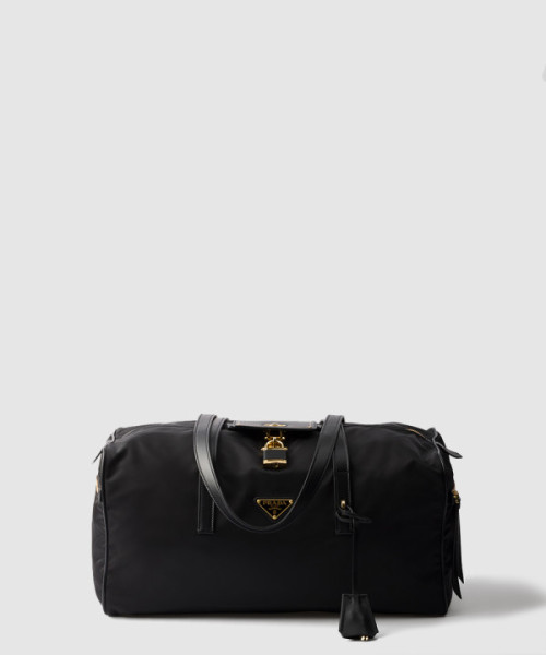 자물쇠가 있는 라지 리나일론 탑 핸들백 1BB135