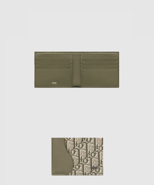 반지갑 새들 2단 지갑 오블리크 자카드 2ADBH