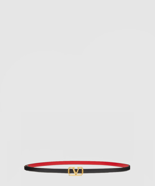 브이로그 시그니처 유광 송아지 가죽 양면 벨트