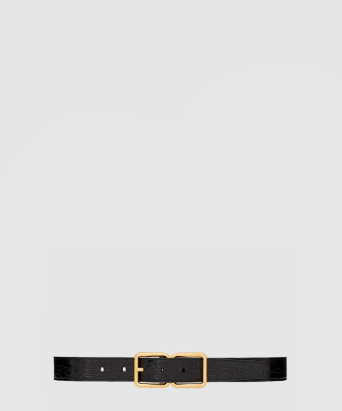 크로커다일 엠보스드 가죽 소재의 더블 버클 벨트  6698651