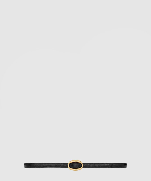 크로커다일 오벌 버클 슬림 벨트 756959